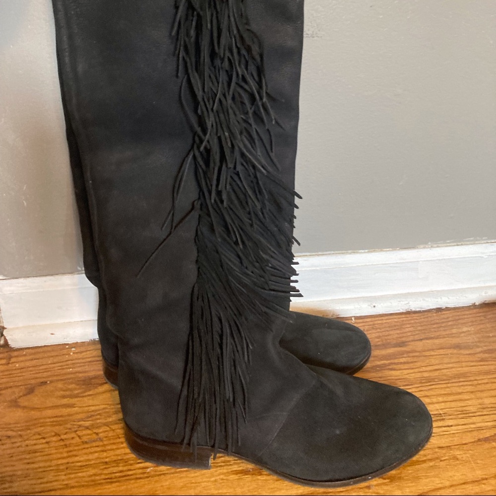 Sam Edelman Josephine Fringe Tall Boots. Size 10.